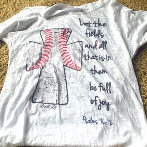 Baseball Mom Scripture T shirt -S
